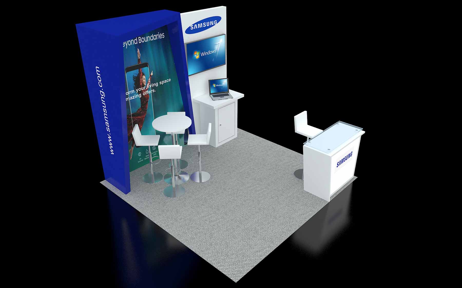 10X10 booth space Vsky expo stall